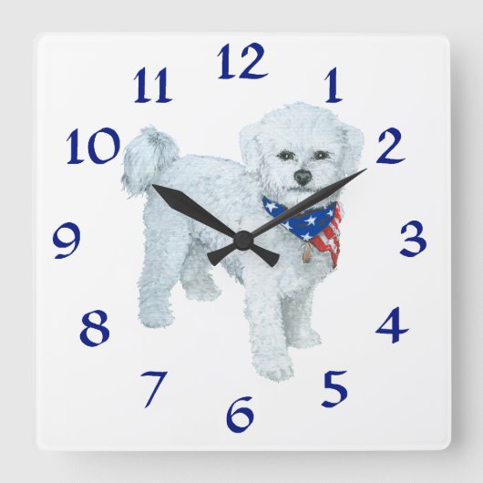 Patriotic Maltese Clock Vierkante Klok (Voorkant)