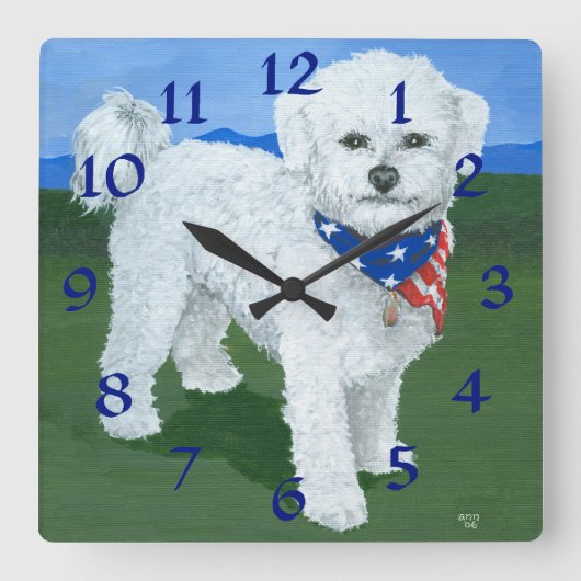 Patriotic Maltese Clock Vierkante Klok (Voorkant)
