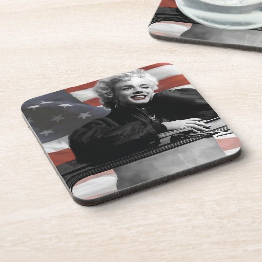 Patriotic Marilyn Bier Onderzetter (Linkerzijde)