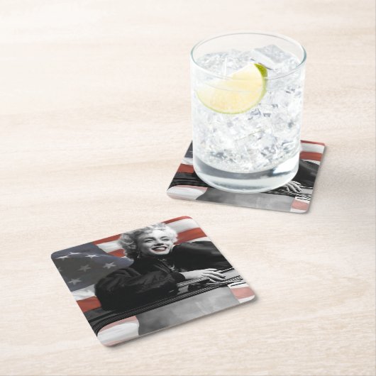 Patriotic Marilyn Kartonnen Onderzetters (Insitu)