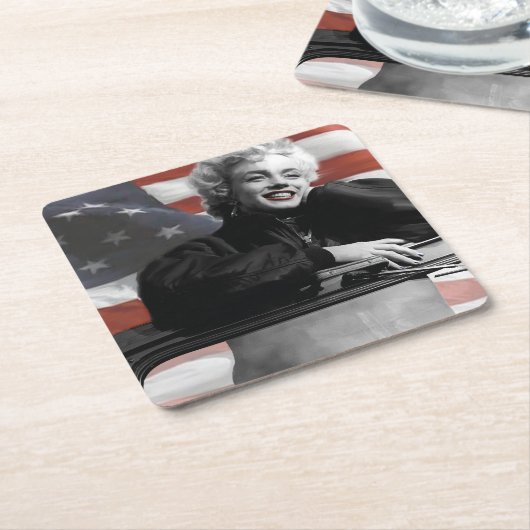 Patriotic Marilyn Kartonnen Onderzetters (Schuin)