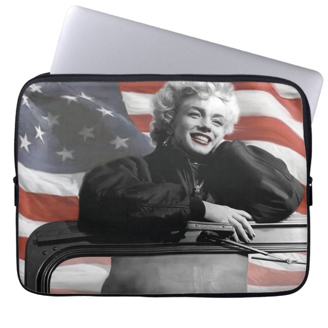 Patriotic Marilyn Laptop Sleeve (Voorkant)