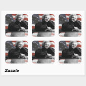 Patriotic Marilyn Vierkante Sticker (Vel)