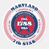 Patriotic Maryland Circle Design Sticker (Voorkant)