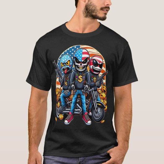 Patriotic Masked Biker Gang T-shirt (Voorkant)