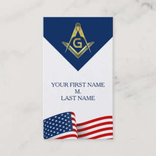 Patriotic Masonic Visitekaartjes   Flag Freemason