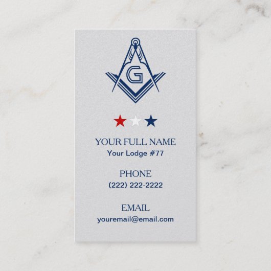 Patriotic Masonic Visitekaartjes | Flag Freemason (Achterkant)