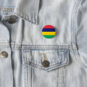 Patriotic Mauritius Flag Ronde Button 3,2 Cm (In situ)