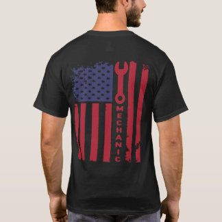 Patriotic Mechanic USA American Flag T-shirt