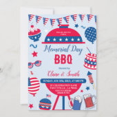 Patriotic Memorial Day BBQ-uitnodiging Kaart (Voorkant)