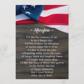 Patriotic Memorial Foto Funeral Prayer Kaart 5x7 (Achterkant)