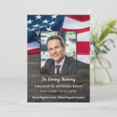 Patriotic Memorial Foto Funeral Prayer Kaart 5x7 (Staand voorkant)