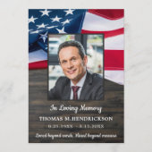 Patriotic Memorial Foto Funeral Prayer Kaart 5x7 (Voorkant)