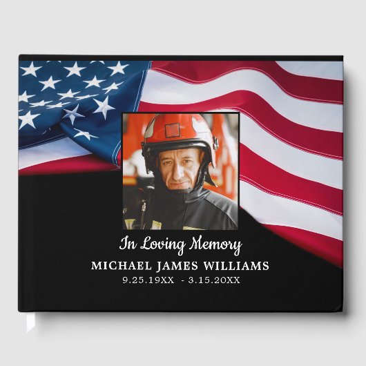 Patriotic Memorial USA American Flag Funeral Gastenboek (Voorkant)
