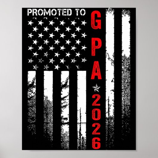 Patriotic Mens Promoted To G Pa Est 2026 First Tim Poster (Voorkant)