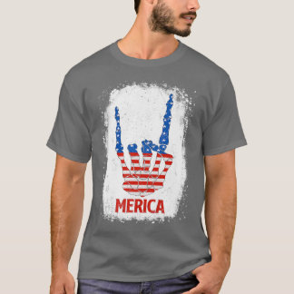 Patriotic Merica Skeleton US USA American Flag 4th T-shirt