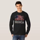 Patriotic Merica Us American Flag Sunglusses 4th O T-shirt (Voorkant volledig)