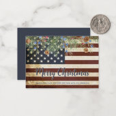 Patriotic Merry Kerstmis  Amerikaanse vlag Notitiekaartje (Voorkant / Achterkant in situ)