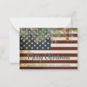 Patriotic Merry Kerstmis  Amerikaanse vlag Notitiekaartje (Voorkant)