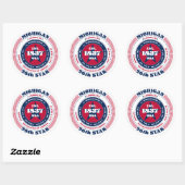 Patriotic Michigan Circle Design Sticker (Vel)