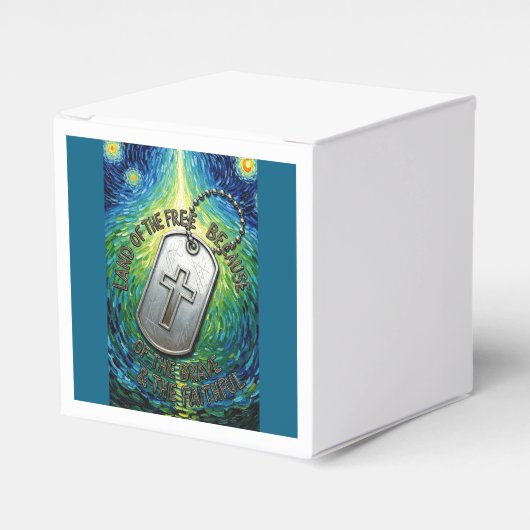 Patriotic Military Christian Dog Tag Free Land Bedankdoosjes (Voorkant Zijde)