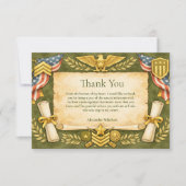 Patriotic Military Graduation Party Bedankkaart (Voorkant)