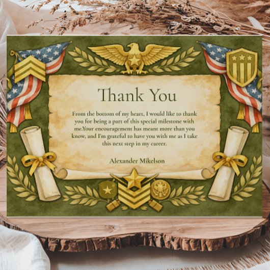 Patriotic Military Graduation Party Bedankkaart