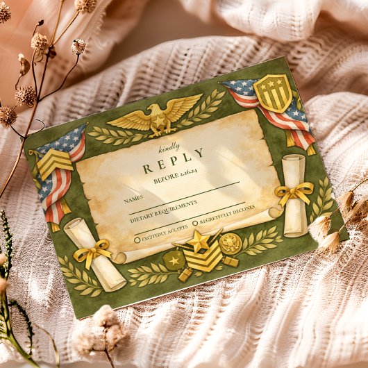 Patriotic Military Graduation Party RSVP Kaartje