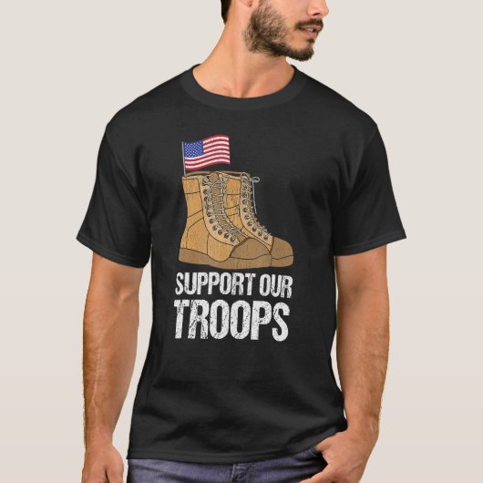 Patriotic Military Support Our Troops T-shirt (Voorkant)