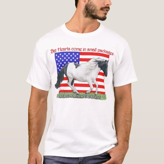 Patriotic Miniature Horse T-shirt (Voorkant)