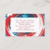 Patriotic Modern Red White Blue Abstract-Amerikaan Visitekaartje (Achterkant)