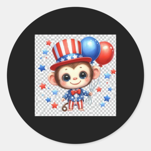 Patriotic Monkey Sticker (Voorkant)