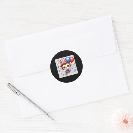 Patriotic Monkey Sticker (Envelop)