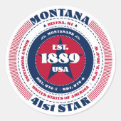 Patriotic Montana Circle Design Sticker (Voorkant)