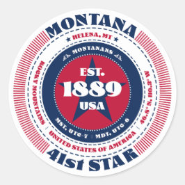 Patriotic Montana Circle Design Sticker