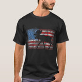 Patriotic Moose American Flag Design T-shirt (Voorkant)
