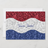 Patriotic Mosaic Waves Birthday Kaart (Voorkant)