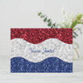 Patriotic Mosaic Waves Birthday Kaart (Staand voorkant)