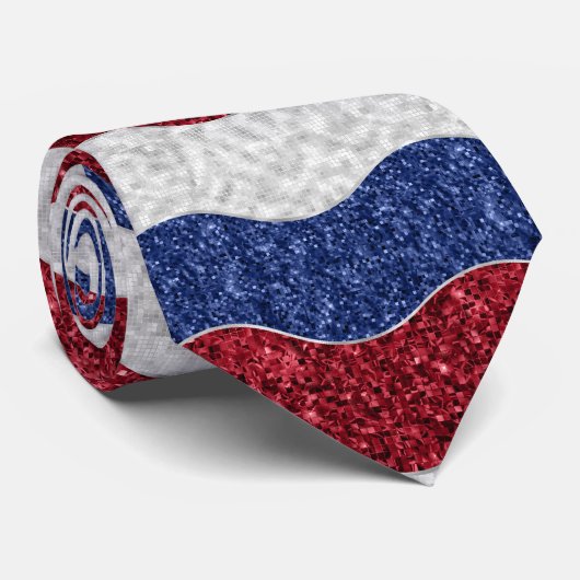 Patriotic Mosaic Waves Stropdas (Opgerold)