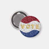 Patriotic Mosaic Waves Vote Magneet (Voorkant / Achterkant)