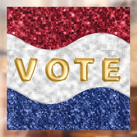 Patriotic Mosaic Waves Vote Raamsticker (Vel 2)