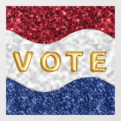 Patriotic Mosaic Waves Vote Raamsticker (Vel)
