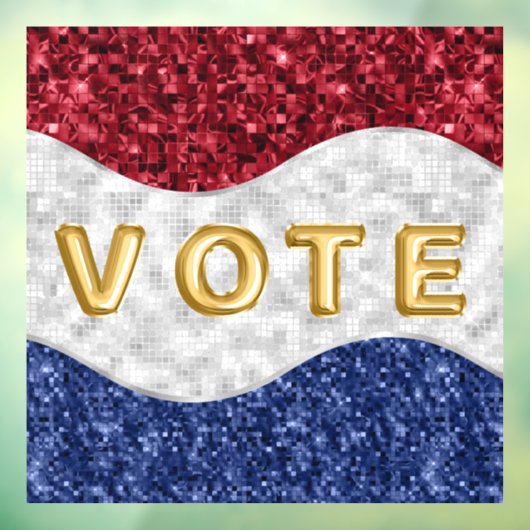 Patriotic Mosaic Waves Vote Raamsticker (Vel 3)