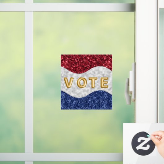 Patriotic Mosaic Waves Vote Raamsticker (Huis)