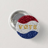 Patriotic Mosaic Waves Vote Ronde Button 3,2 Cm (Voorkant /achterkant)