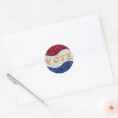 Patriotic Mosaic Waves Vote Ronde Sticker (Envelop)