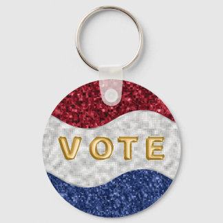 Patriotic Mosaic Waves Vote Sleutelhanger