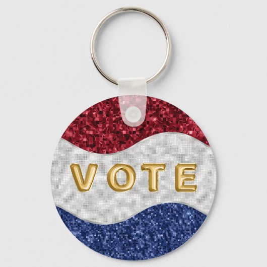 Patriotic Mosaic Waves Vote Sleutelhanger (Voorkant)