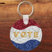Patriotic Mosaic Waves Vote Sleutelhanger (Voorkant)