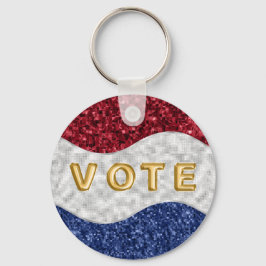 Patriotic Mosaic Waves Vote Sleutelhanger